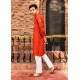 ZGMK2538 Aerospace Orange Raw Silk Kurta Pajama ZGMK2538 Aerospace Orange Raw Silk Kurta Pajama