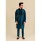 ZGMK2541 Teal Karandi Kurta Pajama