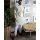 ZGMK2667 Off White Cotton Blend Kurta Pajama