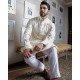 ZGMK2667 Off White Cotton Blend Kurta Pajama