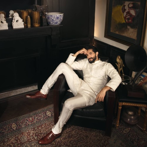 ZGMK2670 Off White Raw Silk Kurta Pajama ZGMK2670 Off White Raw Silk Kurta Pajama