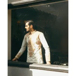 ZGMK2673 White Cotton Blend Kurta Shalwar
