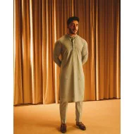ZGMK2678 Coffee Black Cotton Blend Kurta Pajama