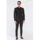 ZGMP2335 Black Raw Silk Prince Suit