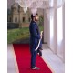 ZGMP2498 Navy Raw Silk Prince Coat ZGMP2498 Navy Raw Silk Prince Coat