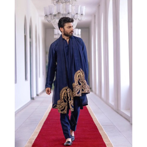 ZGMP2498 Navy Raw Silk Prince Coat ZGMP2498 Navy Raw Silk Prince Coat