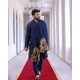 ZGMP2498 Navy Raw Silk Prince Coat ZGMP2498 Navy Raw Silk Prince Coat