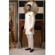 ZGMS2307 Cosmic Latte Silk Sherwani