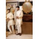 ZGMS2308 Ivory Raw Silk Sherwani