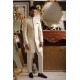 ZGMS2309 Bone Raw Silk Sherwani