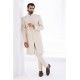 ZGMS2312 Off White Raw Silk Sherwani