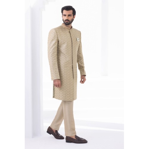 ZGMS2313 Champagne Raw Silk Sherwani ZGMS2313 Champagne Raw Silk Sherwani