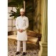 ZGMS2437 Off White Brocade Sherwani