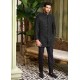 ZGMS2438 Black Raw Silk Sherwani