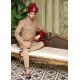 ZGMS2439 Golden Raw Silk Sherwani