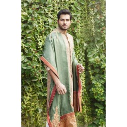 ZGMS2597 Peach Jamawar Sherwani