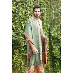 ZGMS2597 Peach Jamawar Sherwani