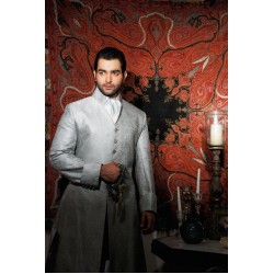 ZGMS2601 Gray Jamawar Sherwani