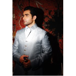 ZGMS2601 Gray Jamawar Sherwani