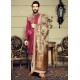 ZGMS2603 Brick Red Velvet Sherwani