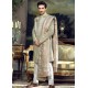 ZGMS2604 Coffee Black Raw Silk Sherwani