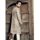 ZGMS2606 Antique White Raw Silk Sherwani