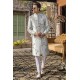ZGMS2792 Off-White Raw Silk Sherwani