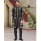 ZGMS2799 Black Raw Silk Sherwani