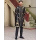 ZGMS2799 Black Raw Silk Sherwani
