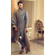 ZGMS2911 Gray Raw Silk Sherwani
