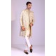 ZGMS2924 Ivory Pink Raw Silk Sherwani