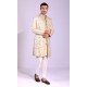 ZGMS2924 Ivory Pink Raw Silk Sherwani