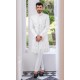 ZGMS2927 White Raw Silk Sherwani