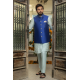 ZGMW2005 International Klein Blue Raw Silk Waistcoat