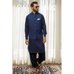 ZGMW2007 Dark Navy Suiting Fabric Waistcoat