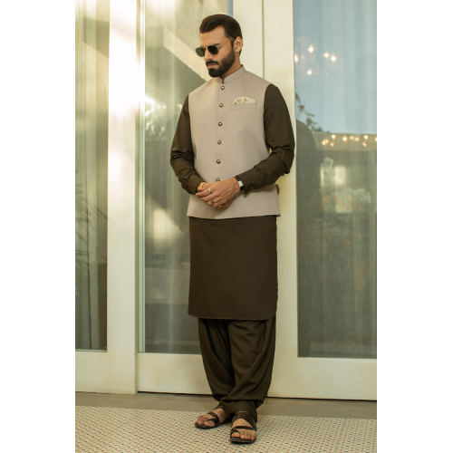 ZGMW2008 Almond Suiting Fabric Waistcoat