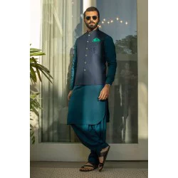 ZGMW2009 Dark Navy Suiting Fabric Waistcoat