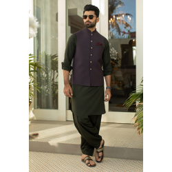 ZGMW2011 Aubergine Suiting Fabric Waistcoat