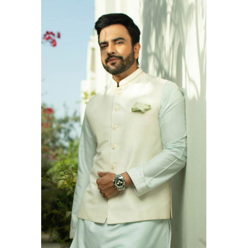 ZGMW2013 Off White Raw Silk Waistcoat