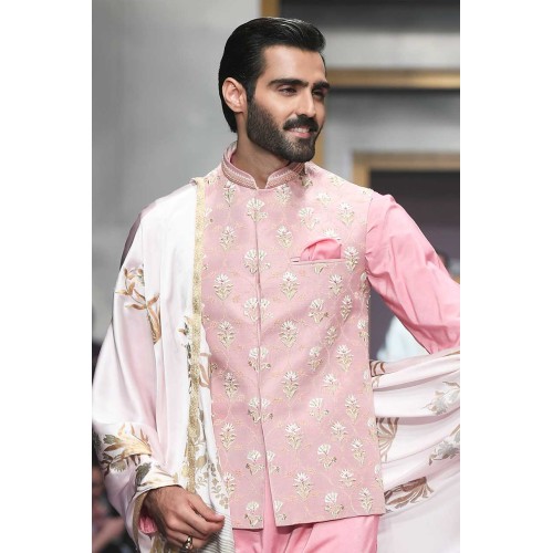 ZGMW2018 Light Amaranth Pink Raw Silk Waistcoat