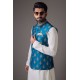 ZGMW2020 Sea Blue Raw Silk Waistcoat ZGMW2020 Sea Blue Raw Silk Waistcoat