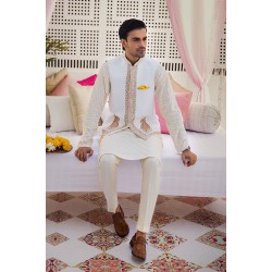 ZGMW2028 White Raw Silk Waistcoat ZGMW2028 White Raw Silk Waistcoat