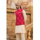ZGMW2041 Pantone Red Raw Silk Waistcoat