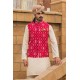 ZGMW2041 Pantone Red Raw Silk Waistcoat