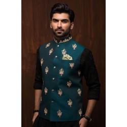 ZGMW2045 Dragon Fly Raw Silk Waistcoat