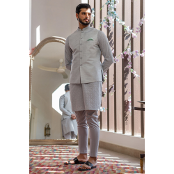 ZGMW2048 Gray Raw Silk Waistcoat