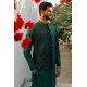 ZGMW2049 Dark Brunswick Green Raw Silk Waistcoat