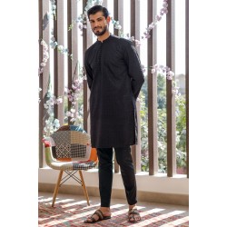 ZGMW2050 Black Raw Silk Waistcoat