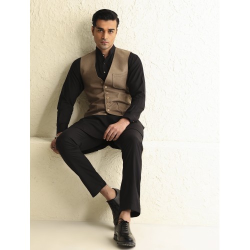 ZGMW2195 Khaki Linen Waistcoat