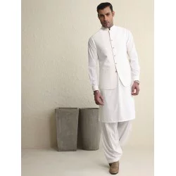 ZGMW2197 Off White Suiting Fabric Waistcoat